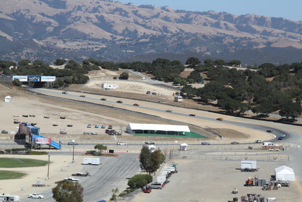 Most of the turns at Mazda Raceway Laguna Seca have lots of camber to keep your car planted, but many turns also lead to uphill stretches of track.