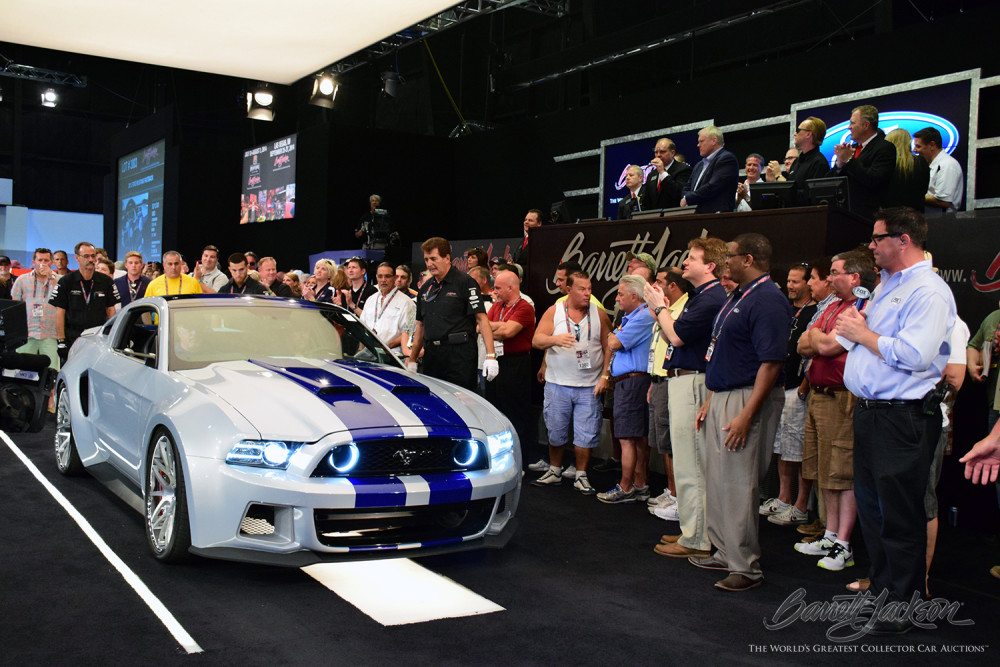 Barrett-Jackson auctioned one of two remaining Mustangs from the movie “Need for Speed.” Proceeds from the sale went to the nonprofit Henry Ford Health System.