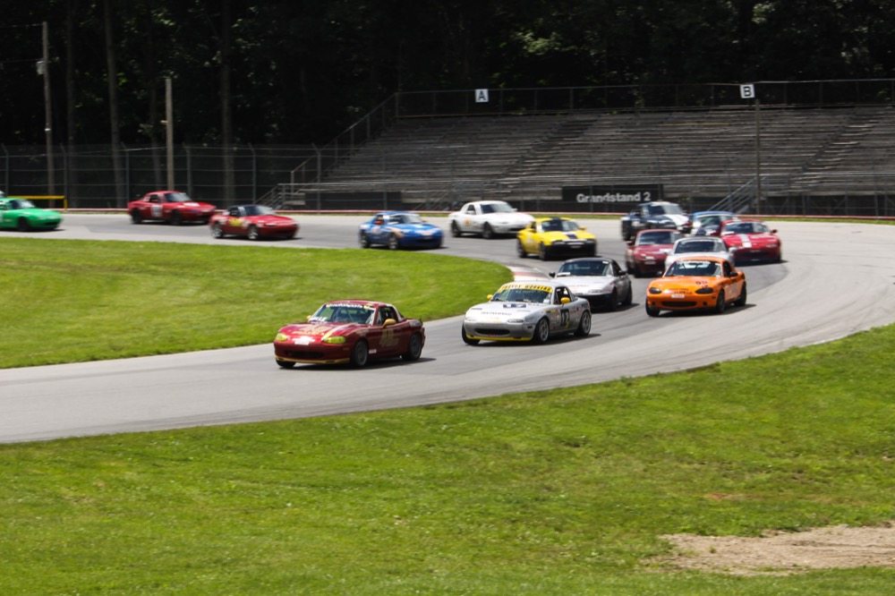 Justin Hille took his No. 48 car and led from flag to flag on Sunday in Spec Miata at Mid-Ohio in July.