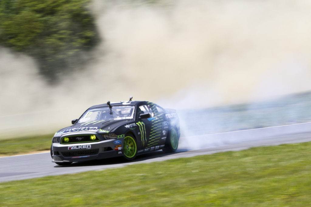 Vaughn Gittin Jr. gets off the skidpad for a little drifting action out on the racetrack. 