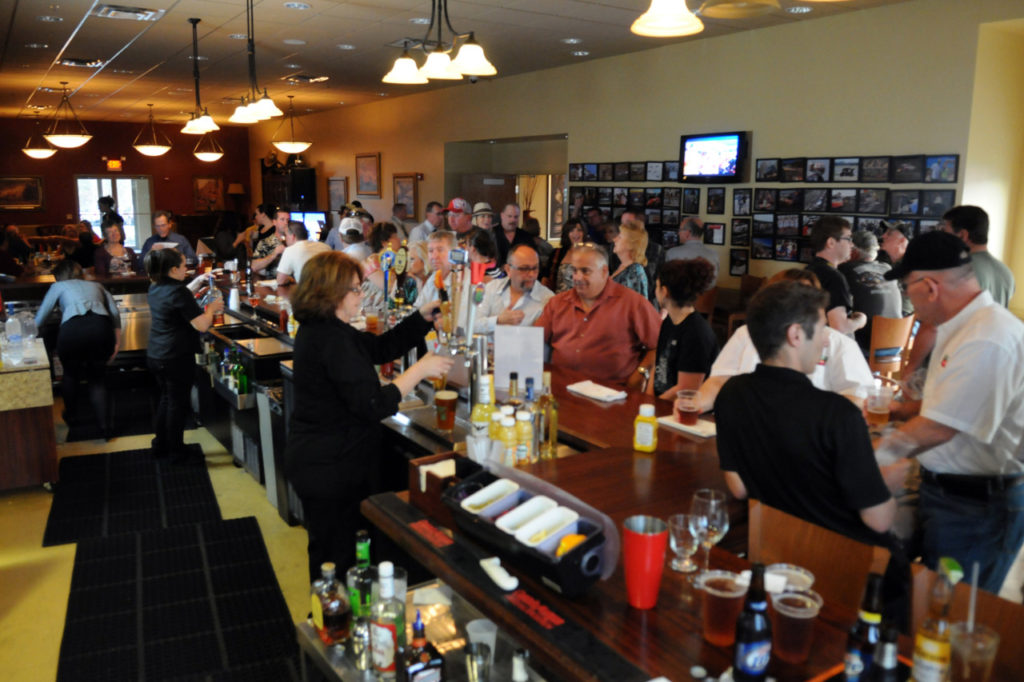 The Finish Line pub located in the main clubhouses has a full menu and bar.
