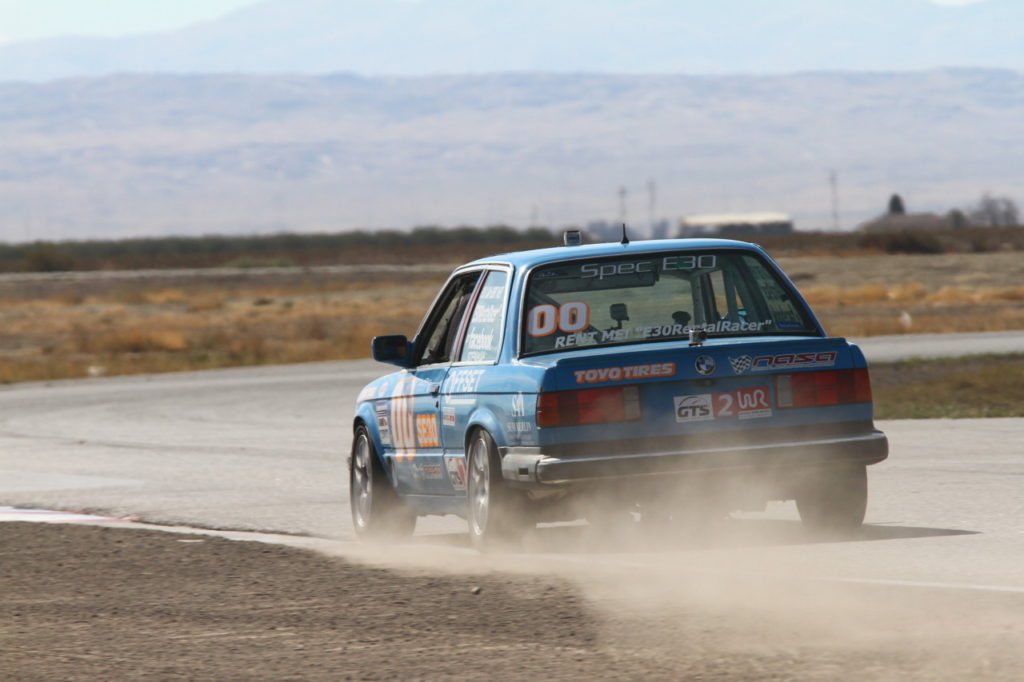 Steve Stepanian fought through caution periods and clouds of Buttonwillow dust to take second in GTS2.