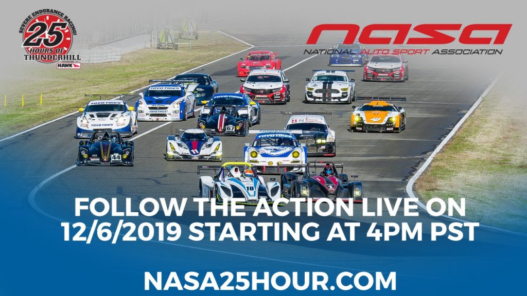 Follow All the Racing Action Live from the 2019 NASA 25 Hours of Thunderhill